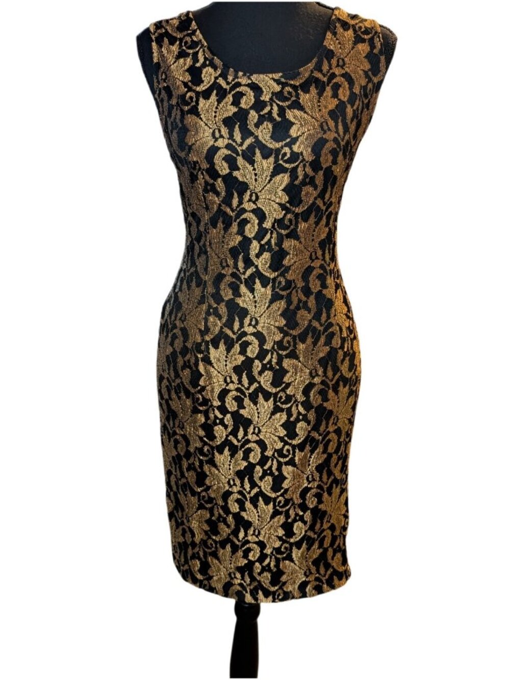 Vintage Gold and Black Baroque Metallic Paisley Date Night Party Glam